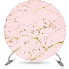 Aperturee - Pink And Golden Abstract Round Birthday Backdrop