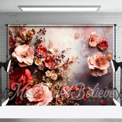 Aperturee - Pink And Red Blooming Flowers Photograph Backdrop