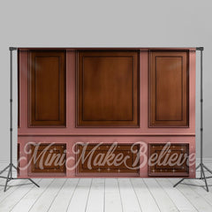 Aperturee - Pink And Wood Brown Gypsum Line Retro Wall Backdrop