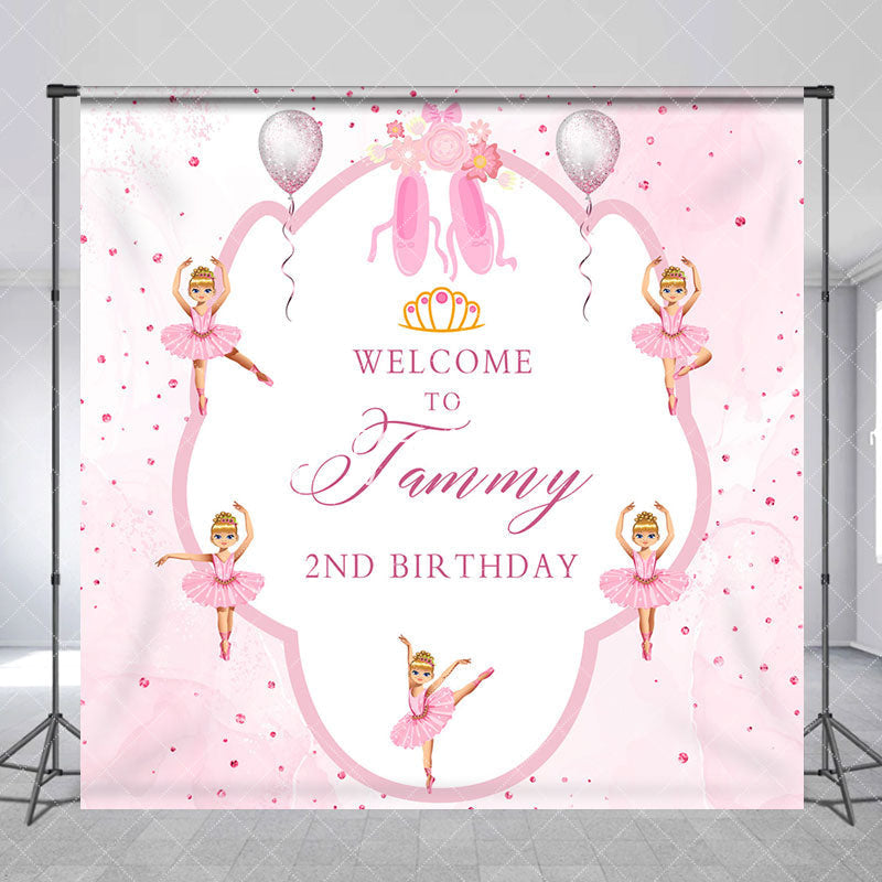 Aperturee - Pink Ballet Princess Custom 2nd Birthday Backdrop