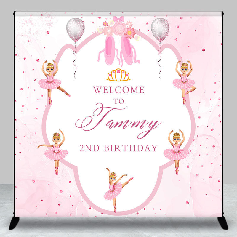 Aperturee - Pink Ballet Princess Custom 2nd Birthday Backdrop