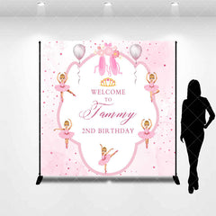 Aperturee - Pink Ballet Princess Custom 2nd Birthday Backdrop