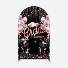 Aperturee - Pink Balloon Sparkling 2024 Graduation Arch Backdrop