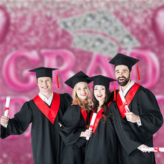 Aperturee - Pink Balloons Diamonds Grad Party Photo Backdrop