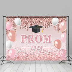 Aperturee - Pink Balloons Fluid Sequins Graduation Prom Backdrop