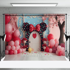 Aperturee - Pink Blue Balloons Bow Tie Door Cake Smash Backdrop