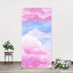 Aperturee - Pink Blue Clouds Sparkle Arch Backdrop For Birthday