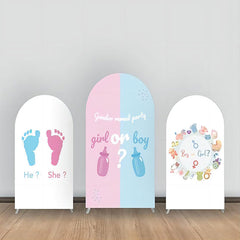 Aperturee - Pink Blue Foot Print Baby Stuff Arch Backdrop Kit