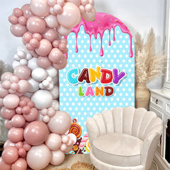 Aperturee - Pink Blue Ice Cream Candyland Birthday Arch Backdrop