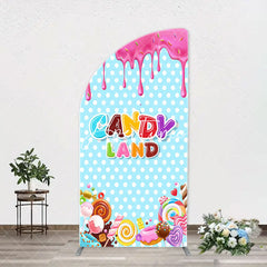 Aperturee - Pink Blue Ice Cream Candyland Birthday Arch Backdrop