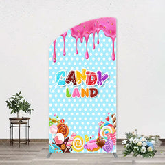 Aperturee - Pink Blue Ice Cream Candyland Birthday Arch Backdrop