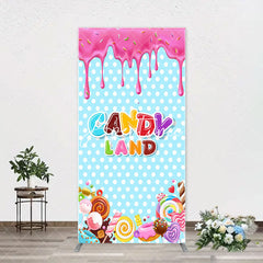 Aperturee - Pink Blue Ice Cream Candyland Birthday Arch Backdrop