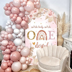 Aperturee - Pink Boho 1st Birthday Single Fillet Arch Backdrop