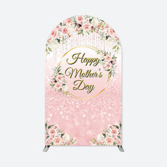 Aperturee - Pink Bokeh Floral Happy Mothers Day Arch Backdrop