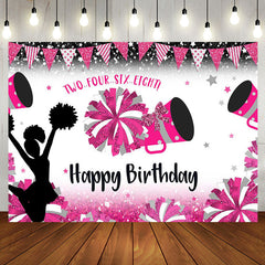 Aperturee - Pink Cheerleading Stars Backdrop For Birthday Party