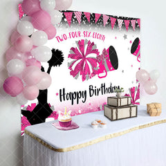 Aperturee - Pink Cheerleading Stars Backdrop For Birthday Party