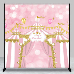 Aperturee - Pink Circus Balloon Bokeh Custom Birthday Backdrop