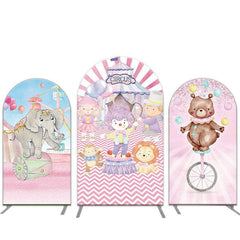 Aperturee Pink Circus Show Birthday Arch Backdrop Kit For Girls