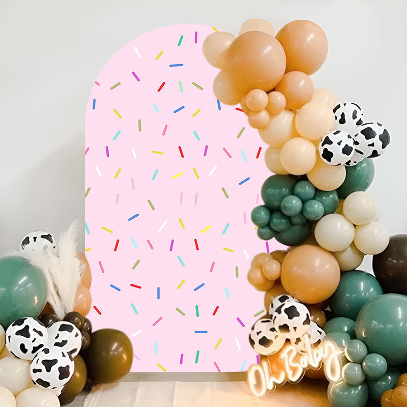 Aperturee - Pink Colorful Candy Arch Backdrop For Birthday Party