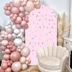 Aperturee - Pink Colorful Candy Arch Backdrop For Birthday Party