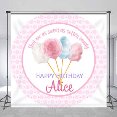 Aperturee - Pink Cotton Candy Custom Birthday Backdrop For Girls