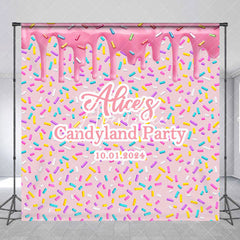 Aperturee - Pink Cream Candyland Girls Custom Birthday Backdrop