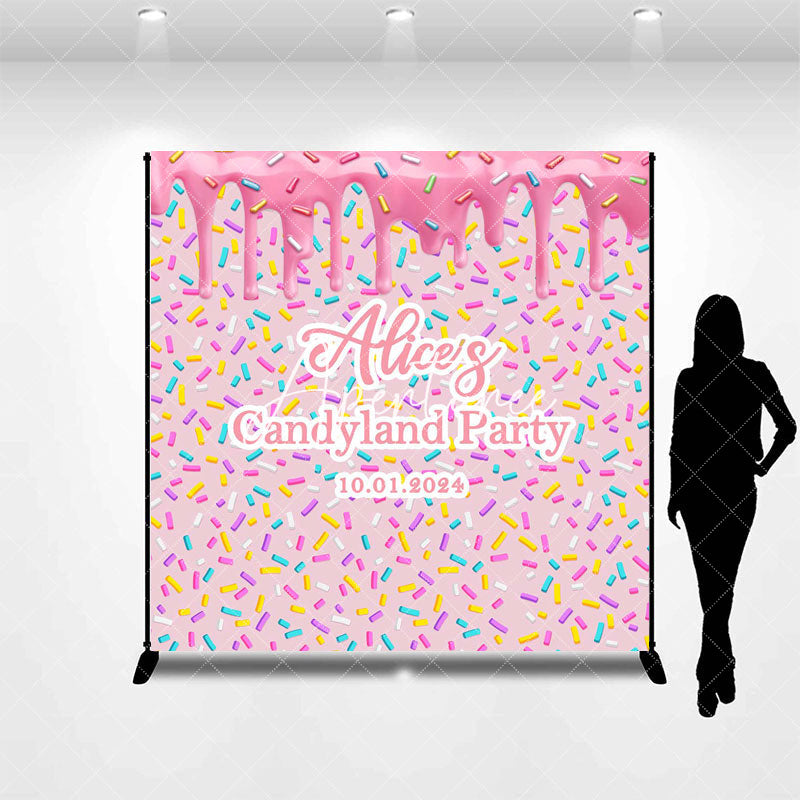 Aperturee - Pink Cream Candyland Girls Custom Birthday Backdrop