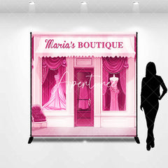 Aperturee - Pink Dress Boutique Custom Name Birthday Backdrop