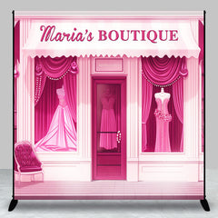 Aperturee - Pink Dress Boutique Custom Name Birthday Backdrop