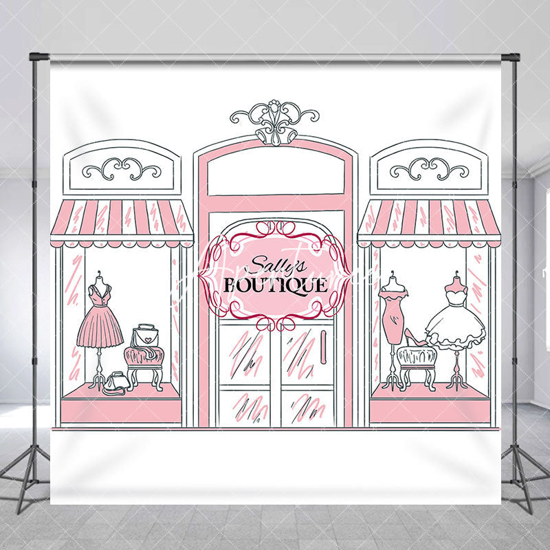 Aperturee - Pink Dress Boutique Personalized Birthday Backdrop