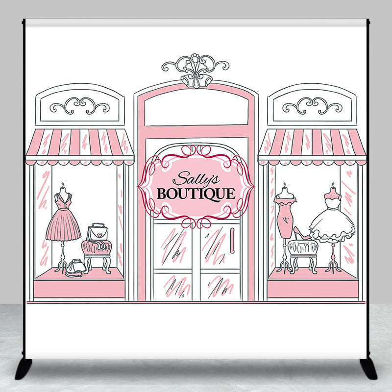 Aperturee - Pink Dress Boutique Personalized Birthday Backdrop