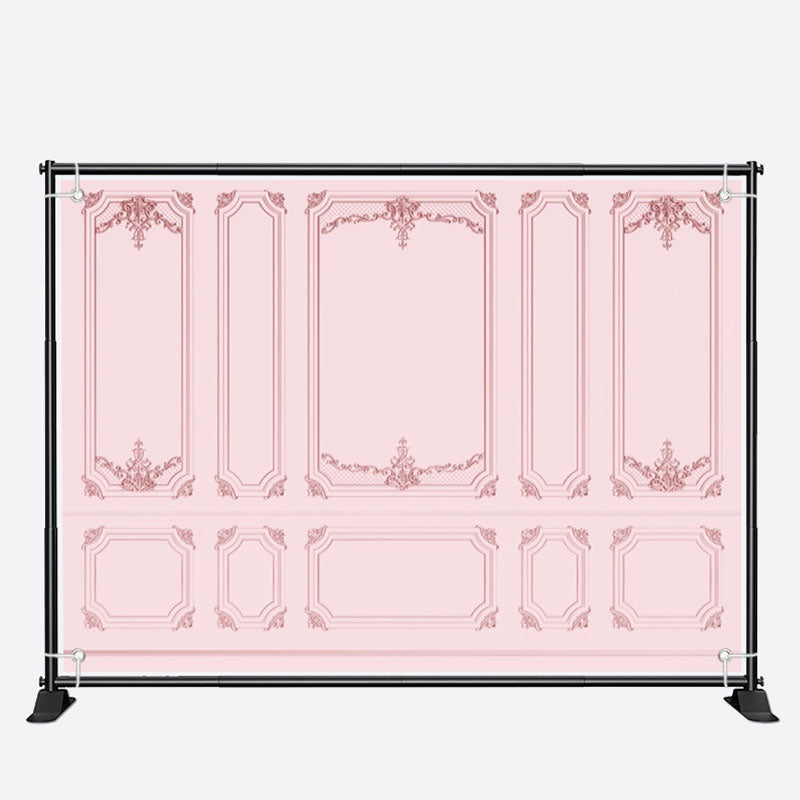 Aperturee - Pink Exquisite Pattern Girls Retro Wall Backdrop