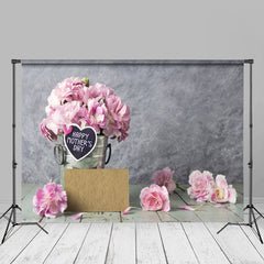 Aperturee - Pink Floral Abstract Happy Mothers Day Photo Backdrop