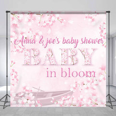 Aperturee - Pink Floral Baby in Bloom Custom Shower Backdrop