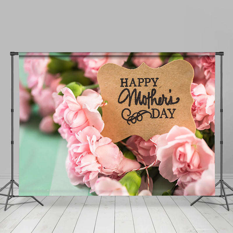 Aperturee - Pink Floral Bokeh Card Happy Mothers Day Backdrop