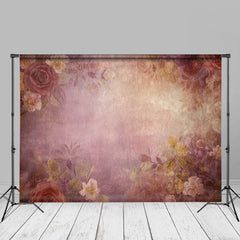 Aperturee - Pink Floral Fine Art Photo Backdrop For Maternity