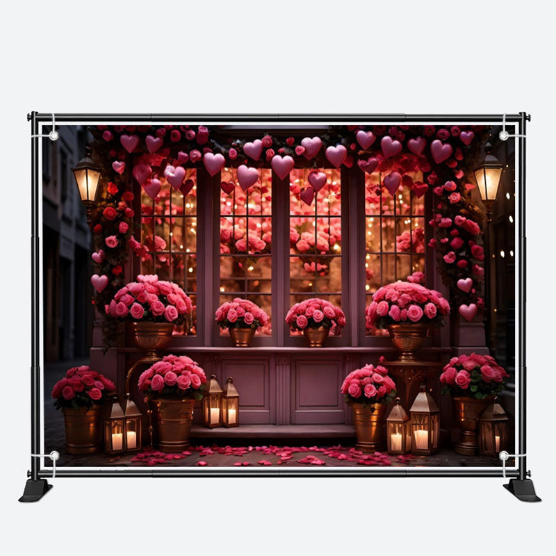 Aperturee - Pink Floral Vase Boutique Valentines Day Backdrop