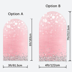 Aperturee - Pink Glitter Diamonds Bokeh Arch Backdrop For Party