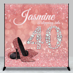 Aperturee - Pink Glitter High Heel Custom 40th Birthday Backdrop