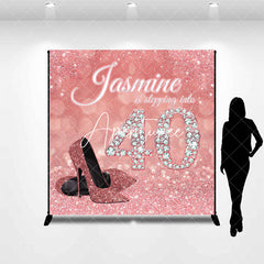 Aperturee - Pink Glitter High Heel Custom 40th Birthday Backdrop