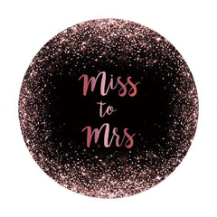 Aperturee - Pink Glitter Round Miss To Mrs Wedding Backdrop