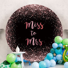 Aperturee - Pink Glitter Round Miss To Mrs Wedding Backdrop