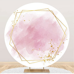 Aperturee - Pink Gold Abstract Marble Texture Round Backdrop