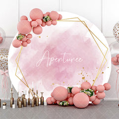 Aperturee - Pink Gold Abstract Marble Texture Round Backdrop