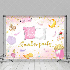 Aperturee - Pink Gold Popcorn Pillow Cake Slumber Party Backdrop