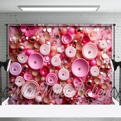 Aperturee - Pink Gold Sequins Shaped Flowers Fine Art Backdrop