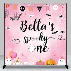 Aperturee - Pink Halloween Spooky One Custom Birthday Backdrop