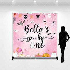 Aperturee - Pink Halloween Spooky One Custom Birthday Backdrop