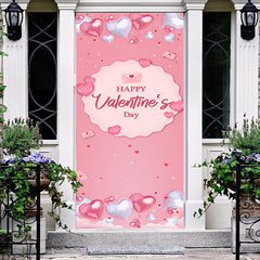 Aperturee - Pink Heart Balloon Letters Valentines Day Door Cover