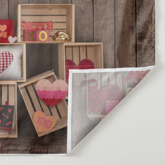 Aperturee - Pink Heart Gift Wooden Wall Valentines Day Backdrop